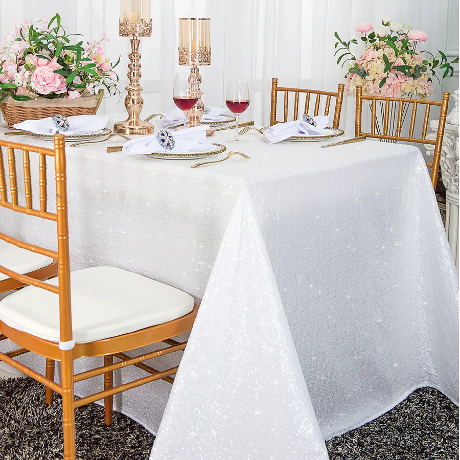 90" x 132" Rectangle Sequins Tablecloth