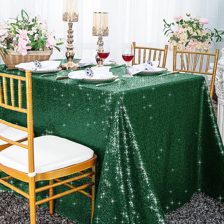 90" x 132" Rectangle Sequins Tablecloth