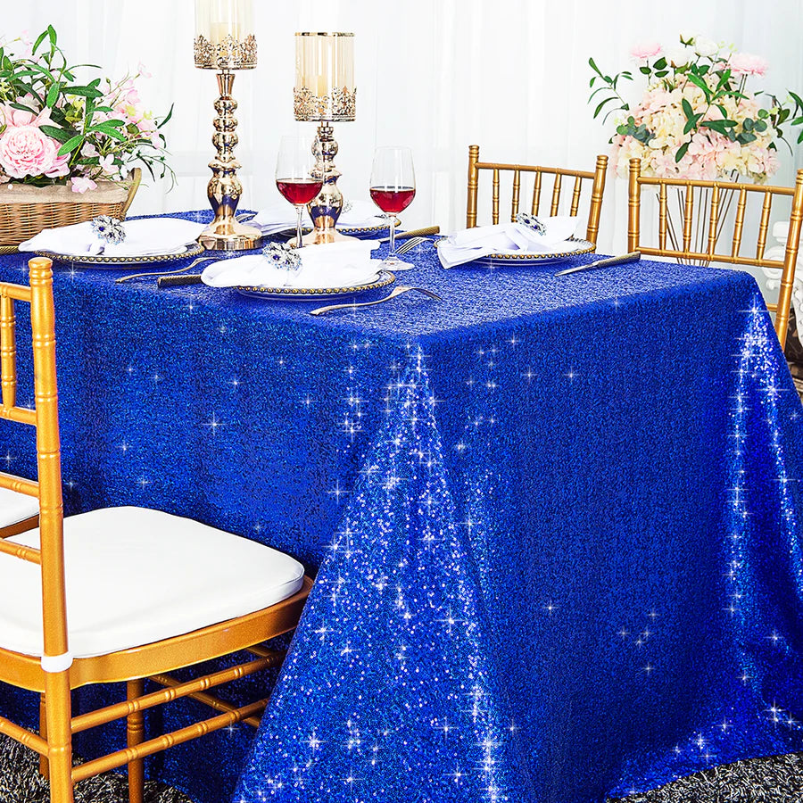 90" x 132" Rectangle Sequins Tablecloth