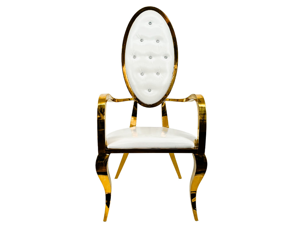 White & Gold Luxury Love Seat