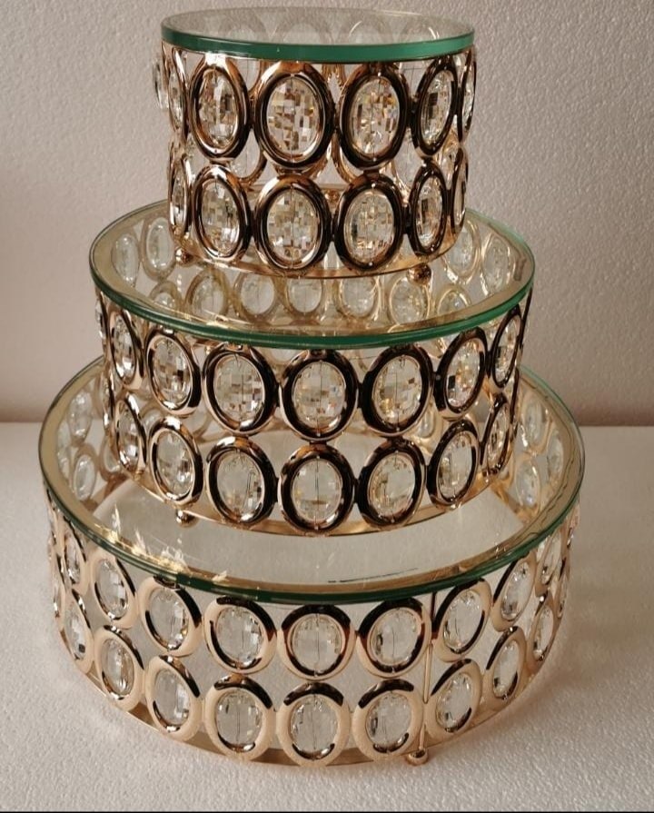 Gold w/ 2 Rows of Diamonds & Glass Top