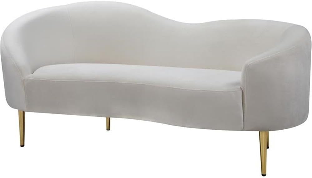 Cream Velvet Large Love Seats