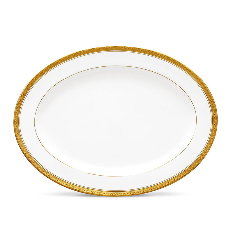 Gold Rim 14" Oval Platter
