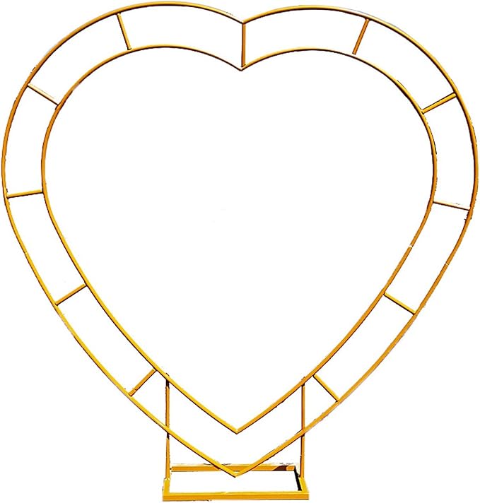 Gold Heart Round Hollow Backdrop