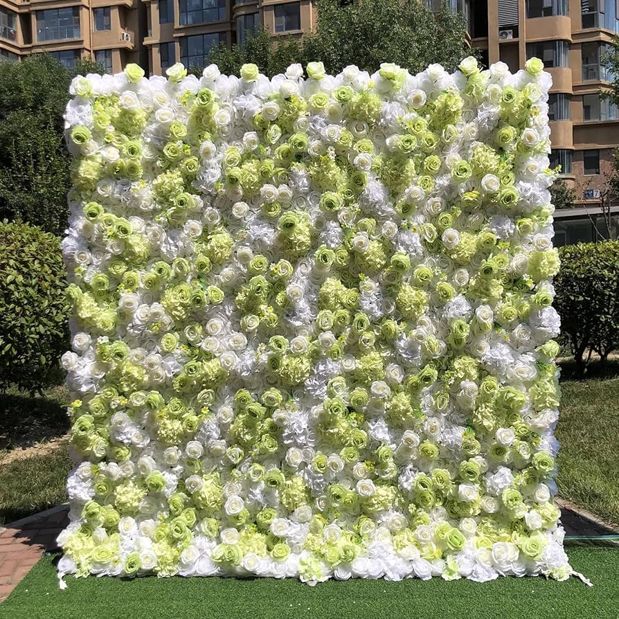 Green Flower Wall Backdrop (Rectangle)