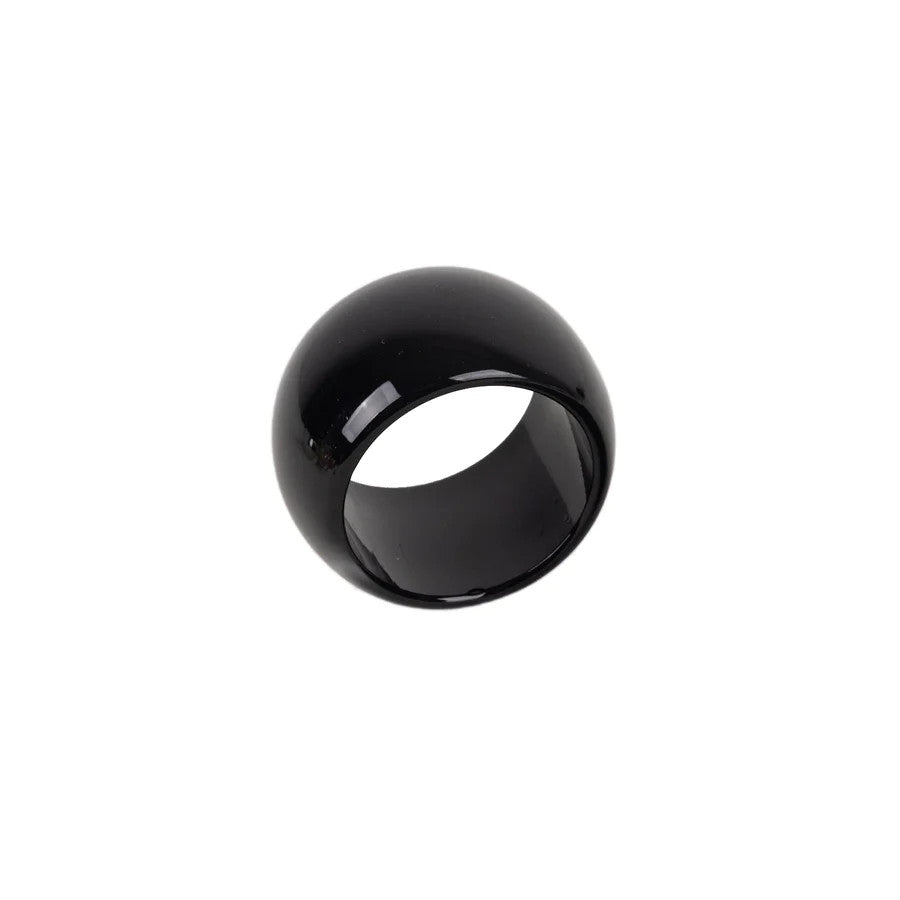 Shiny Metallic Black Acrylic Napkin Ring