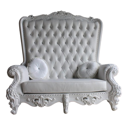 Large White Royalty Love Seat