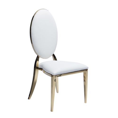 Cartier White Chair w/ Silver Rim