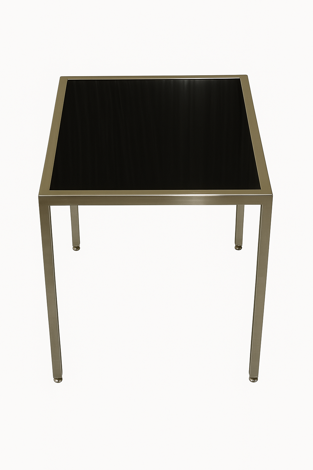 Chrome Frame w/ Black Plexi Top End Table
