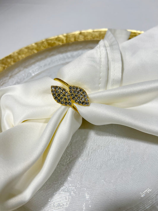 Rhinestone Leaf Napkin Ring