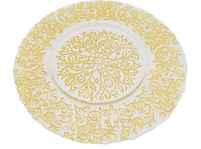 Glass with Gold Embossed Design