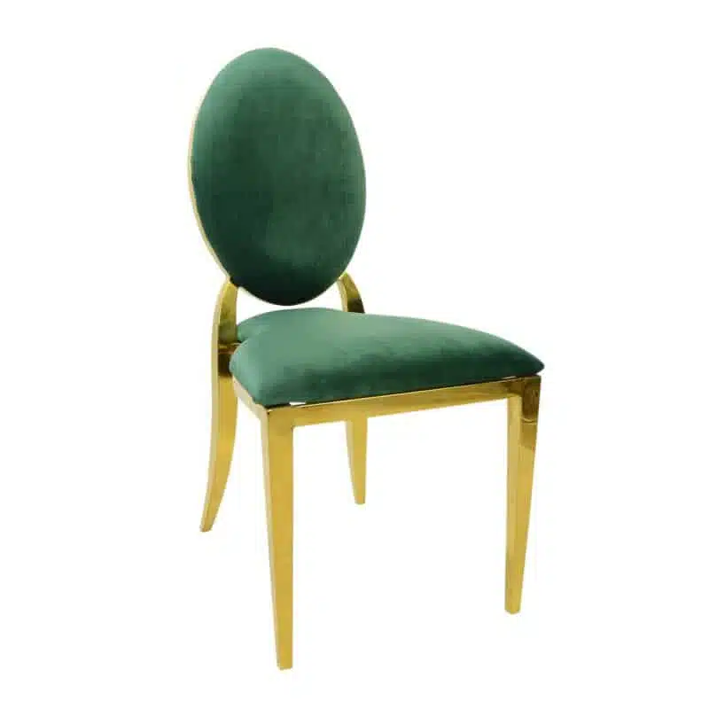 Cartier Green Velvet Chair w/ Gold Rim