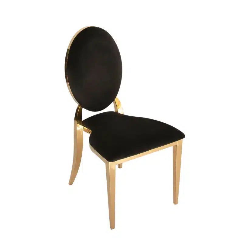 Cartier Black Velvet Chair w/ Gold Rim