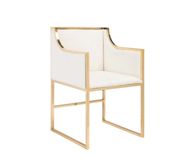 Ivory & Gold Single Love Seat