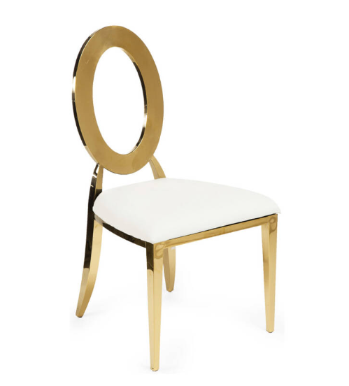 Halo Cartier White Chair w/ Gold Rim