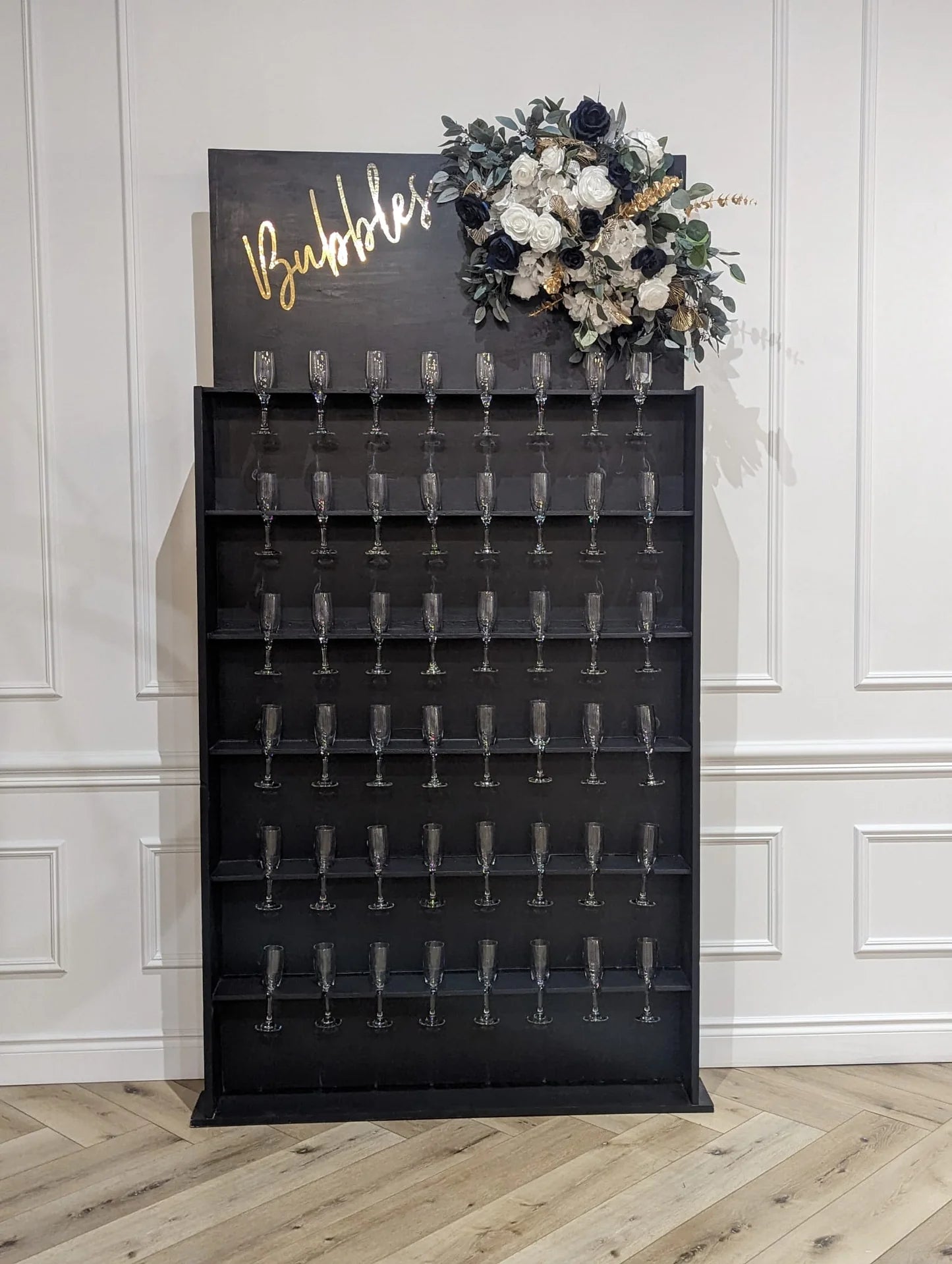 Large Black Champagne Wall w/ Room for Sign