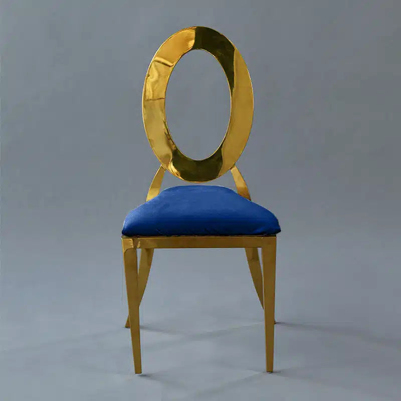 Halo Cartier Blue Velvet Chair w/ Gold Rim