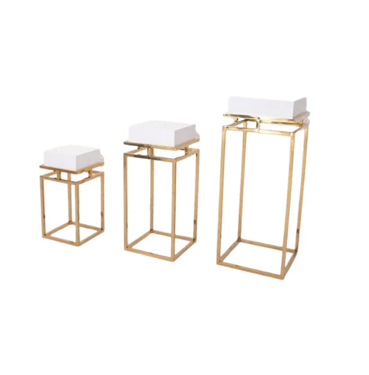 Gold w/ White Top Rectangle Plinth