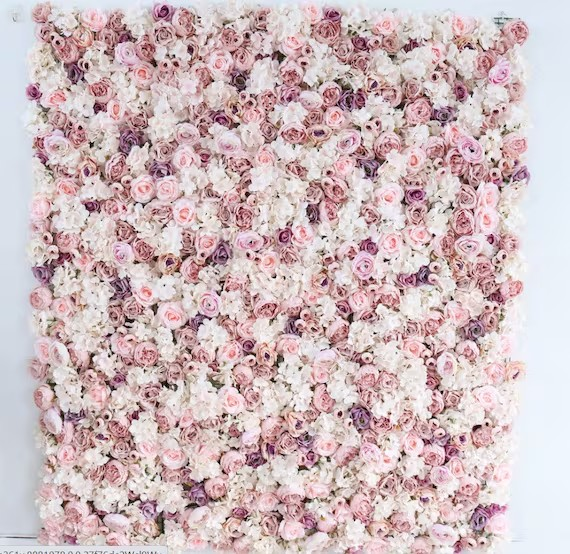 Pink, Purple & White Flower Wall Backdrop (Rectangle)