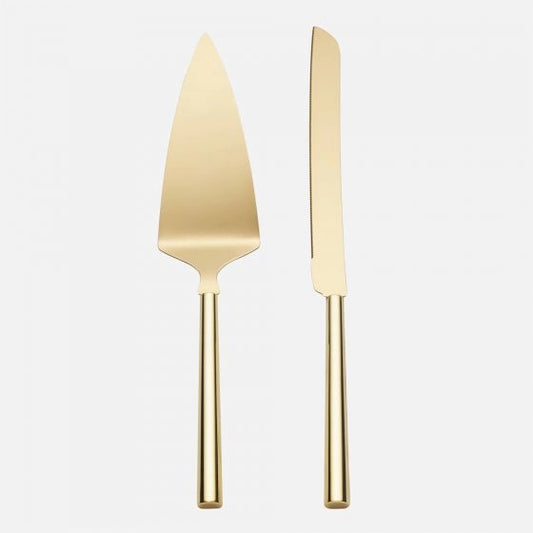 Gold Cake Cutting Set