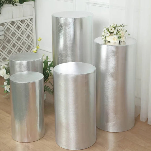 Silver Cylinder Plinths