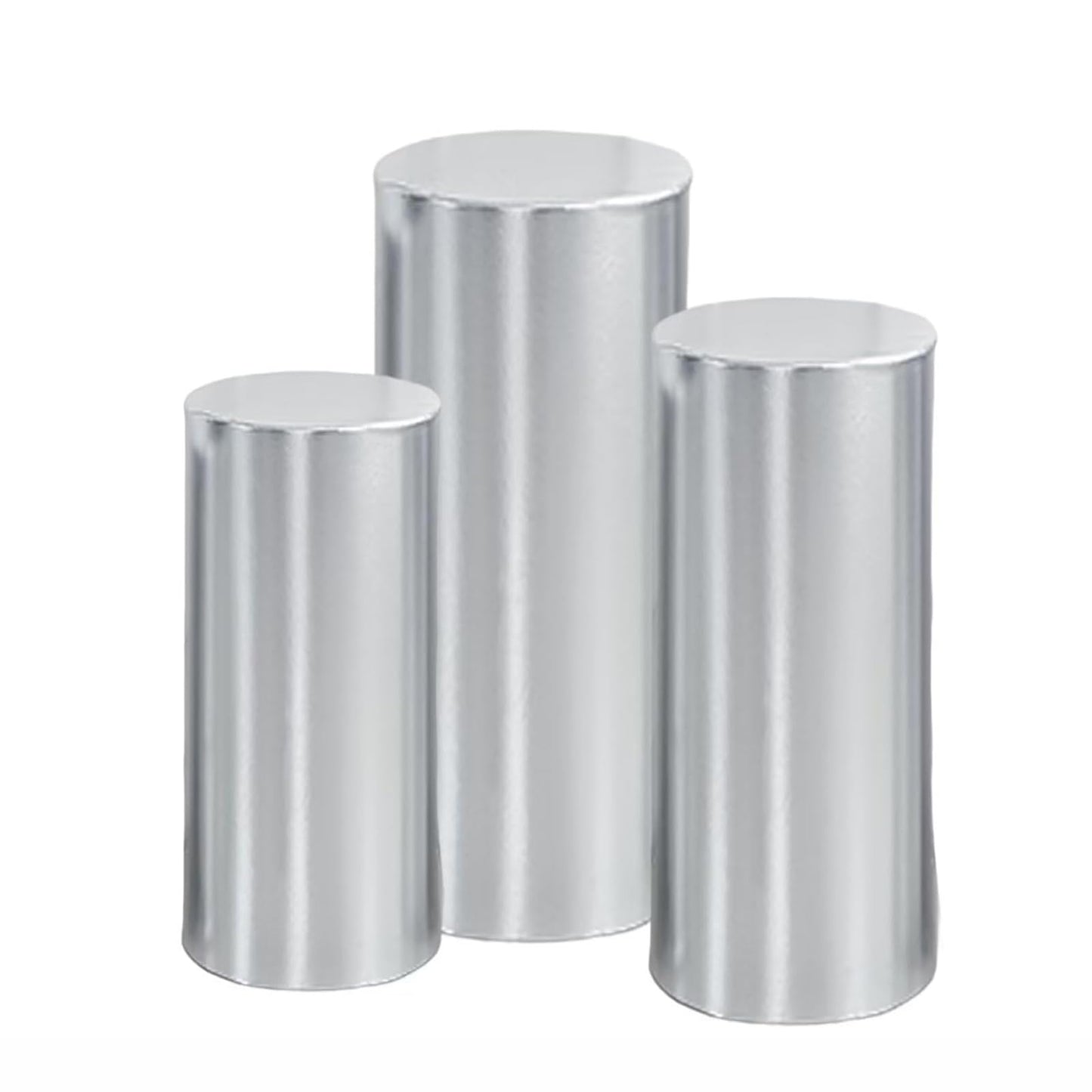 Polished Silver (set of 3) Round Plinth