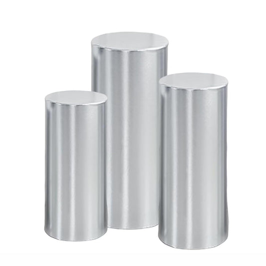 Polished Silver (set of 3) Round Plinth