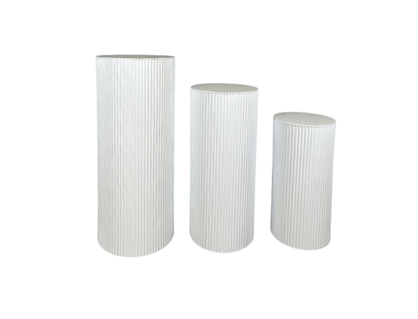 White Ripple Cylinder Plinths