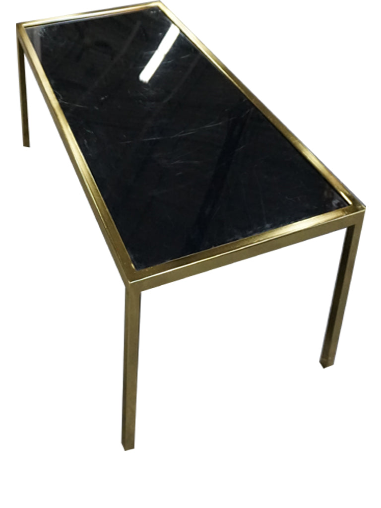 Gold Frame w/ Black Plexi Top Coffee Table