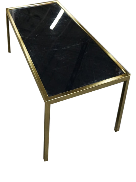 Gold Frame w/ Black Plexi Top Coffee Table