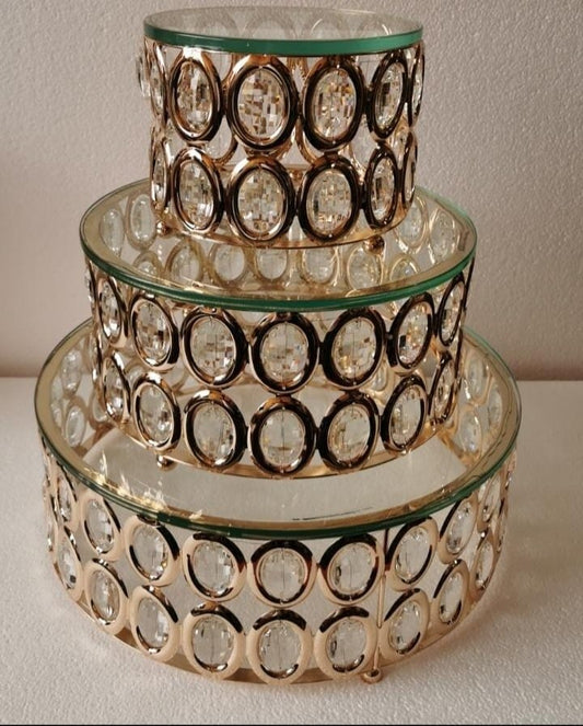 Gold w/ 2 Rows of Diamonds & Glass Top