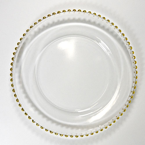 Glass w/ Gold Beads