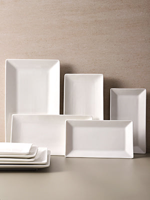 White Rectangle Platters