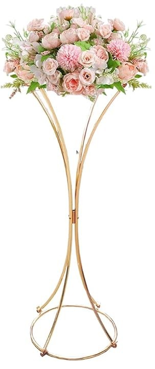 Gold Flower Stand w/ Tall Stem - Style 4