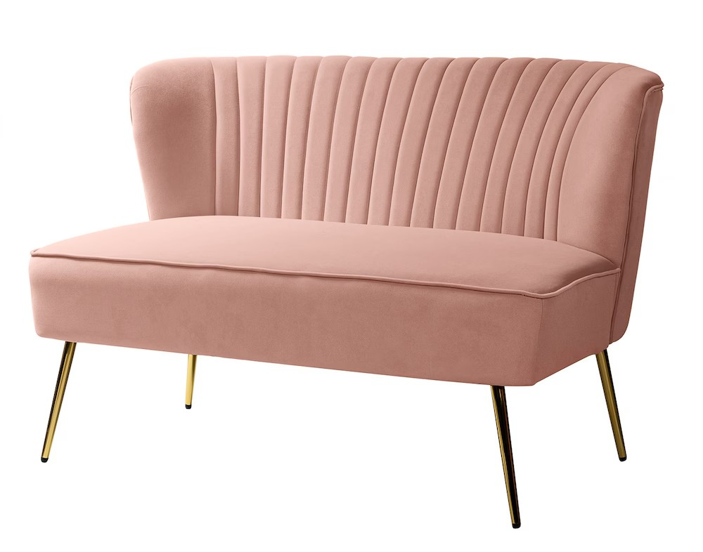 Blush Velvet Love Seat