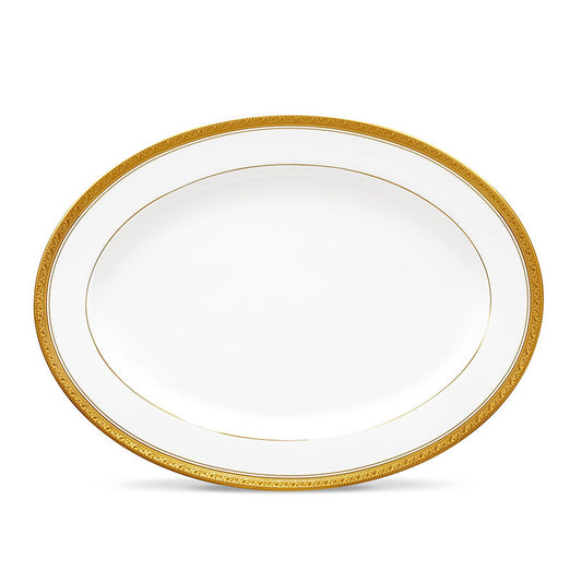 Gold Rim 14" Oval Platter