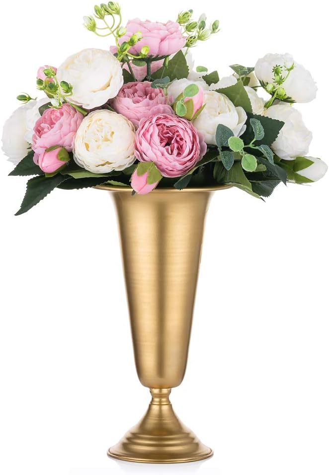 Gold Flower Stand w/ Tall Stem - Style 6