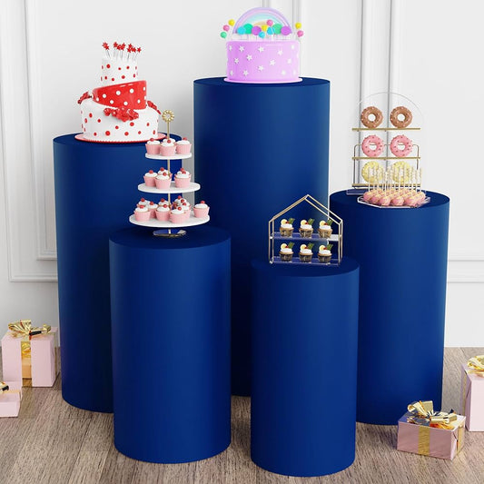 Blue Cylinder Plinths