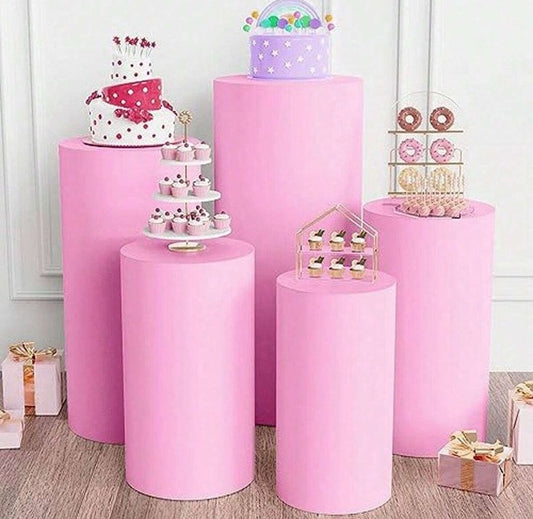 Pink Cylinder Plinths