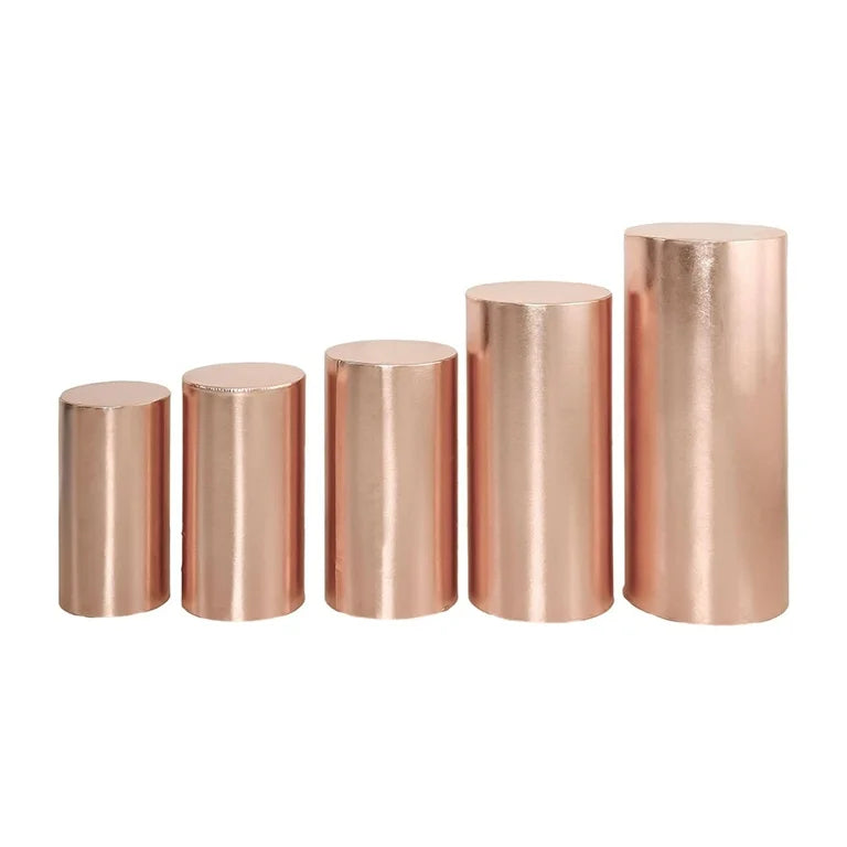 Rose Gold Cylinder Plinths