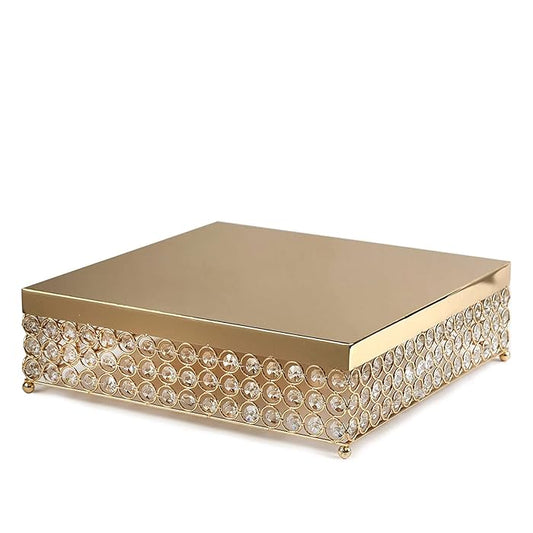 Square Gold w/ 3 Rows of Diamonds