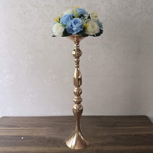 Gold Flower Stand w/ Tall Stem - Style 3