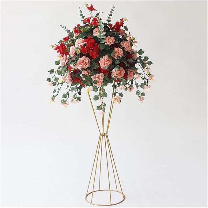 Matte Gold Geometric Flower Stand