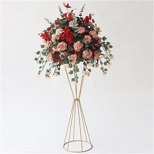 Matte Gold Geometric Flower Stand