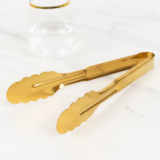 Gold Scalloped Tongs