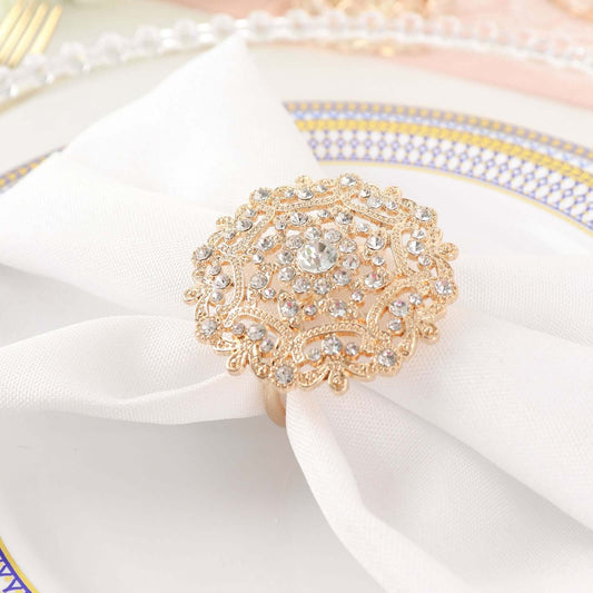 Gold Diamond Flower Napkin Ring