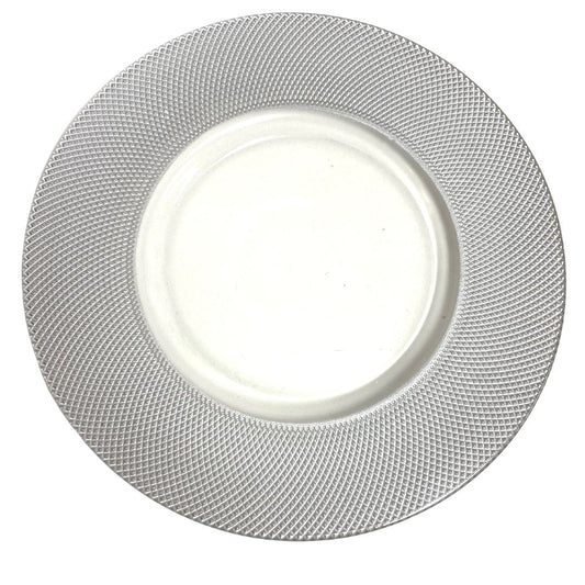 Glass w/ Large Silver Rim