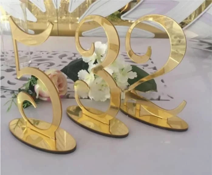 Gold Table Number Stands