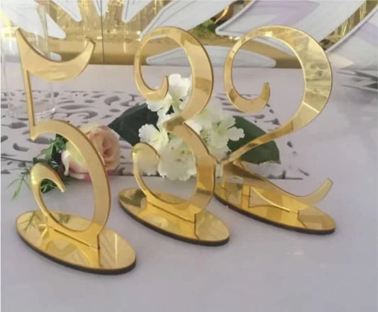 Gold Table Number Stands