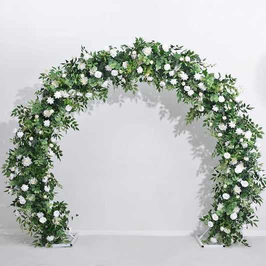 Green - Round Hollow Flower Backdrop
